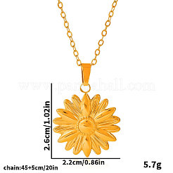 Collar con colgante de flor de diamante de acero inoxidable 304 para mujer&nbsp;GH9926-2