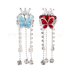 Schmetterling & Krone Legierung Strass Quaste Kette baumeln Perlen&nbsp;OACR-N141-03