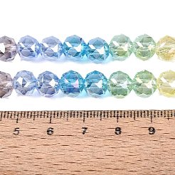 Chapelets de perles en verre transparent électrolytique&nbsp;EGLA-Q135-8MM-C03