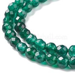 Chapelets de perles rondes en jade blanc naturel teinté&nbsp;G-E311-4mm-04