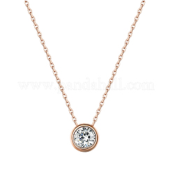 Collana clavicola con zircone rotondo geometrico in argento s925&nbsp;TX6614