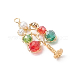 Pendentifs en perles de verre électrolytiques et perles de coquillage&nbsp;PALLOY-TA00275