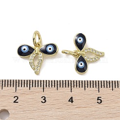 Ciondoli in vero ottone placcato oro 18k con micro pavé di zirconi&nbsp;KK-L209-072G-04