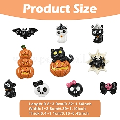 20 Stück 10 Stile Halloween undurchsichtige Harz-Cabochons&nbsp;CRES-YW0002-58