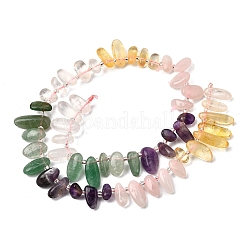 Chakra natürliche Amethyst & Rosenquarz & Quarzkristall & Citrin & grüne Aventurin Perlenstränge&nbsp;G-Z091-A11