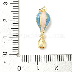 Pendentifs en laiton émaillé représentant des montgolfières&nbsp;KK-H254-01G-02