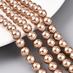 Chapelets de perles en verre nacré&nbsp;HY-G002-01D-06