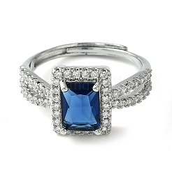 Ring aus Messing mit Mikropavé und Zirkonia&nbsp;RJEW-Z033-05A