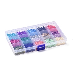 180g 15 Farben Backfarbe K9 Glas Saatperlen Perlen&nbsp;SEED-JQ0003-01C-4mm