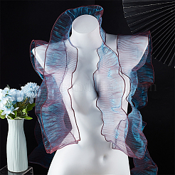Nastro in pizzo plissettato in poliestere color sirena da 10 metro&nbsp;DIY-WH0419-43C