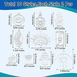 20 pieza de 10 estilos de dijes cortados con láser de acero inoxidable 201&nbsp;STAS-SZ0002-67P