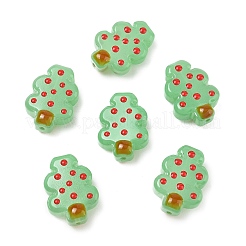 Perles en verre émaillé transparent sur le thème de Noël&nbsp;LAMP-B028-02