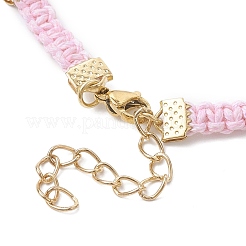 Braccialetti con catena a maglie rettangolari intrecciate in poliestere cerato&nbsp;BJEW-JB10000-02
