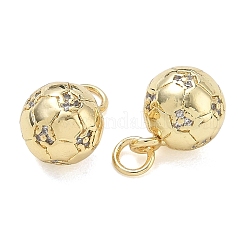 Pendentifs en laiton plaqué micro-pavé de zircone cubique transparente pour supports sportifs&nbsp;CU-CBA01AA-31G