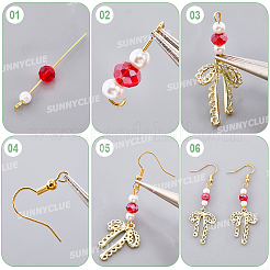 DIY-Sets zur Herstellung von Ohrringen mit Herzschleife&nbsp;DIY-SC0031-08