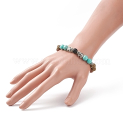 Bracelet extensible en bois de rudraksha naturel&nbsp;BJEW-TA00152