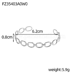 Bracelets manchettes en acier inoxydable 304&nbsp;STAS-OY006-81P-1