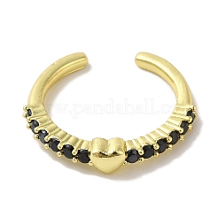 Manschettenringe mit Gestellplattierung aus Messing mit Mikropavé-Zirkonia&nbsp;RJEW-H228-07G-01
