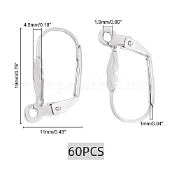 60 pz 304 acciaio inossidabile chiusura a leva per orecchini&nbsp;STAS-DC0001-32