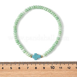 Braccialetti elasticizzati con perline a rondella in vetro tinto effetto sfumato&nbsp;BJEW-JB14345