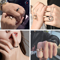 6 Stück 6 Größen 201 Edelstahl geriffelte Fingerringfassungen&nbsp;FIND-YS0001-11