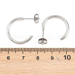 Pendientes de botón en forma de C de acero inoxidable 316&nbsp;EJEW-D339-03P