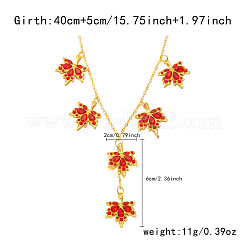 Collar con babero de hoja de arce y rhinestone de aleación ligera de Siam para mujer&nbsp;FS-WG7D948-02