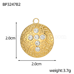 Anhänger aus 304 Edelstahl mit Mikropflaster und klaren Zirkonia&nbsp;CU-OY001-40G
