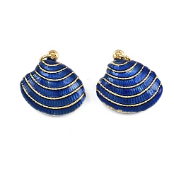 Muschelförmige Anhänger aus Messing-Emaille&nbsp;KK-I377-06G-B