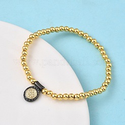 Pulseras de latón con dijes ovalados&nbsp;BJEW-B148-03C-05