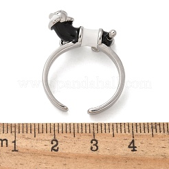 Manschettenfingerringe aus Messing mit Emaille&nbsp;RJEW-C120-24P
