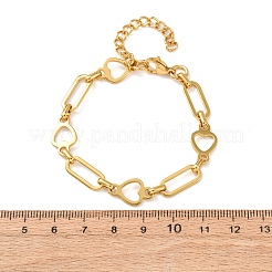 Armbänder aus Edelstahl 304 mit Herz- und Büroklammergliedern für Damen&nbsp;BJEW-F536-21G