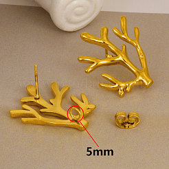 Boucles d'oreilles élégantes en acier inoxydable 304 avec corail océanique pour femmes&nbsp;IC8591-2
