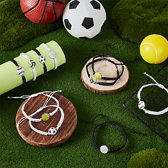 10 pulsera de eslabones de aleación con forma de pelota deportiva de 10 estilos&nbsp;BJEW-GA0001-21