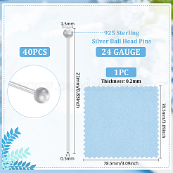 925 Sterling Silber Kugelkopfstifte&nbsp;STER-BC0002-16C