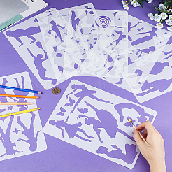 Modèles de pochoirs de peinture de dessin en plastique&nbsp;DIY-GF0010-01A