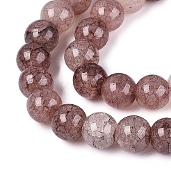 Perles de verre craquelé cuites au four&nbsp;GLAA-Q106-03A-17