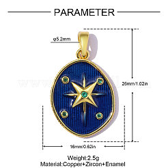Pendenti in zirconi cubici verdi in micro pavè di ottone&nbsp;CU-OY001-56G