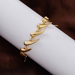 Gestellplattierte Messing-Gliederarmbänder für Frauen&nbsp;BJEW-C086-01G