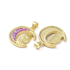 Pendenti in zirconi cubici trasparenti in micro pavè di ottone&nbsp;KK-C045-13G