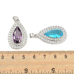Porte micro ouvrent pendentifs zircone cubique en laiton de placage&nbsp;KK-H469-01P