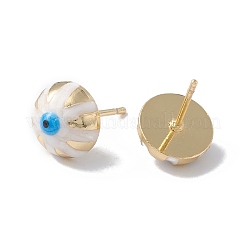 Smalto mezzo tondo con orecchini a bottone malocchio&nbsp;EJEW-A093-05G-09