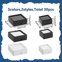 30 Stück 6 Stile quadratische Aufbewahrungsboxen aus ABS-Kunststoff und Acryl mit losen Diamanten&nbsp;CON-WR0001-09