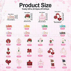 52 pz 26 stili di pendenti in lega smaltata a tema San Valentino&nbsp;ENAM-TA0002-83