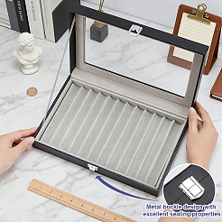 Coffret de présentation pour stylos rectangulaire en similicuir anti-poussière&nbsp;CON-WH0089-251