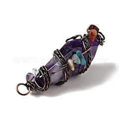 Grands pendentifs pointus améthyste naturelle&nbsp;G-G860-03R-01