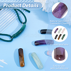 6 stücke 6 arten natürliche obsidian & rose quarz & amethyst & moos achat & aventurin & tiger auge stecker charme&nbsp;FIND-HS0001-60
