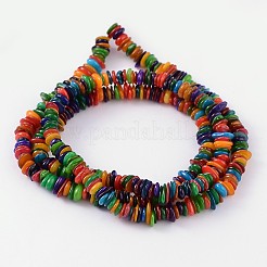 Bunte natürliche Muschelchips Perlen Stränge passen Halskette machen&nbsp;X-S23YD011
