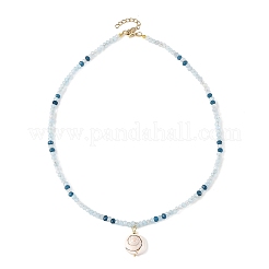 Collane con ciondolo a forma di occhio di Shiva naturale per la spiaggia estiva&nbsp;NJEW-JN06585