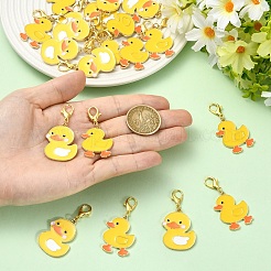 20 colgante de aleación de pato con 2 estilos de esmalte decorativo&nbsp;HJEW-YW00368